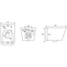 Подвесной безободковый унитаз с сиденьем микролифт Abber Rechteck AC1201MB