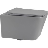 Подвесной безободковый унитаз с сиденьем микролифт Abber Rechteck AC1201MG