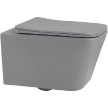 Подвесной безободковый унитаз с сиденьем микролифт Abber Rechteck AC1201MG