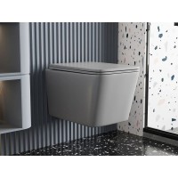 Подвесной безободковый унитаз с сиденьем микролифт Abber Rechteck AC1201MG