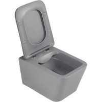 Подвесной безободковый унитаз с сиденьем микролифт Abber Rechteck AC1201MG