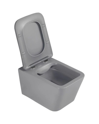 Подвесной безободковый унитаз с сиденьем микролифт Abber Rechteck AC1201MG