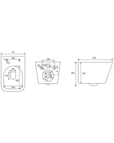 Подвесной безободковый унитаз с сиденьем микролифт Abber Rechteck AC1201MG