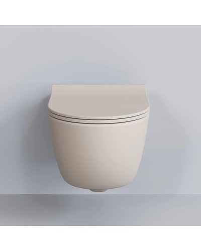 Подвесной безободковый унитаз с сиденьем микролифт Ambassador Abner 103T20401R-102T20401S