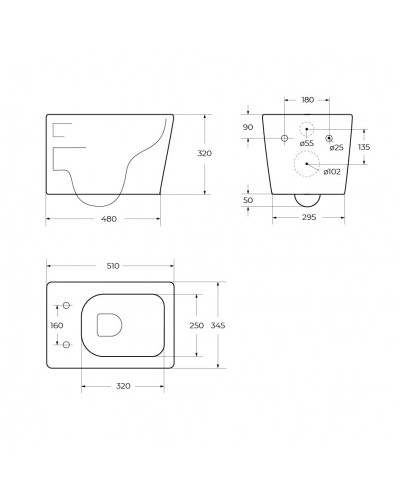 Унитаз подвесной безободковый с сиденьем BelBagno DUE 2.0 BB7107CHR/SC