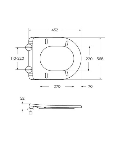 Унитаз подвесной безободковый со смывом Торнадо с сиденьем дюропласт soft close CEZARES STREAM CZR-2426-TH-TOR/SC