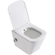 Подвесной безободковый унитаз с функцией биде с сиденьем микролифт BelBagno Due BB3103CHR-BS/SC