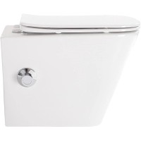 Подвесной безободковый унитаз с функцией биде с сиденьем микролифт BelBagno Due BB3103CHR-BS/SC