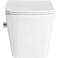 Подвесной безободковый унитаз с функцией биде с сиденьем микролифт BelBagno Due BB3103CHR-BS/SC