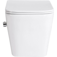 Подвесной безободковый унитаз с функцией биде с сиденьем микролифт BelBagno Due BB3103CHR-BS/SC