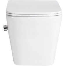 Подвесной безободковый унитаз с функцией биде с сиденьем микролифт BelBagno Due BB3103CHR-BS/SC