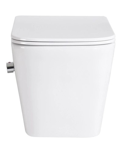 Подвесной безободковый унитаз с функцией биде с сиденьем микролифт BelBagno Due BB3103CHR-BS/SC