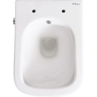 Подвесной безободковый унитаз с функцией биде с сиденьем микролифт BelBagno Due BB3103CHR-BS/SC