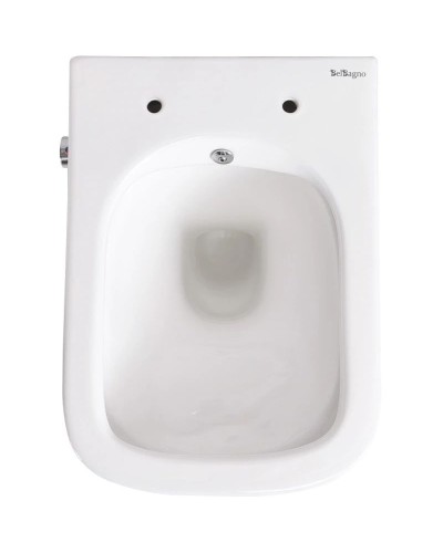 Подвесной безободковый унитаз с функцией биде с сиденьем микролифт BelBagno Due BB3103CHR-BS/SC