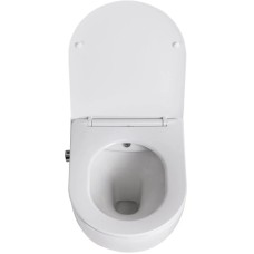 Подвесной безободковый унитаз с функцией биде с сиденьем микролифт BelBagno Uno BB3105CHR-BS/SC