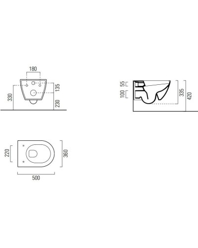 Подвесной безободковый унитаз GSI Pura 881626
