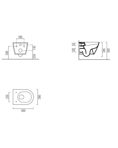 Подвесной безободковый унитаз GSI Kube X 941609