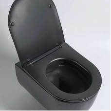 Подвесной безободковый унитаз с сиденьем микролифт Vincea Evo VT1-34SMB