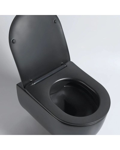 Подвесной безободковый унитаз с сиденьем микролифт Vincea Evo VT1-34SMB