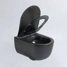 Подвесной безободковый унитаз с сиденьем микролифт Vincea Evo VT1-34SMB