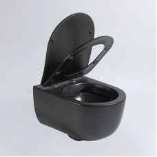 Подвесной безободковый унитаз с сиденьем микролифт Vincea Evo VT1-34SMB