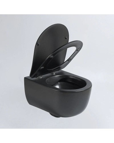 Подвесной безободковый унитаз с сиденьем микролифт Vincea Evo VT1-34SMB