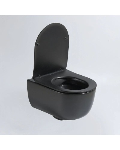 Подвесной безободковый унитаз с сиденьем микролифт Vincea Evo VT1-34SMB