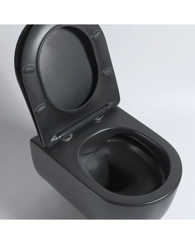 Подвесной безободковый унитаз с сиденьем микролифт Vincea Evo VT1-34SMB