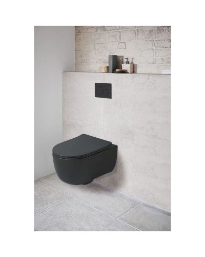 Подвесной безободковый унитаз с сиденьем микролифт Vincea Evo VT1-34SMB