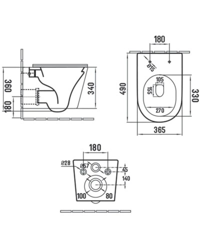 Подвесной безободковый унитаз с сиденьем микролифт Vincea Piatti VT1-11SMC