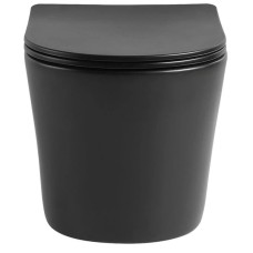 Подвесной безободковый унитаз с сиденьем микролифт Vincea Piatti VT1-11SMB