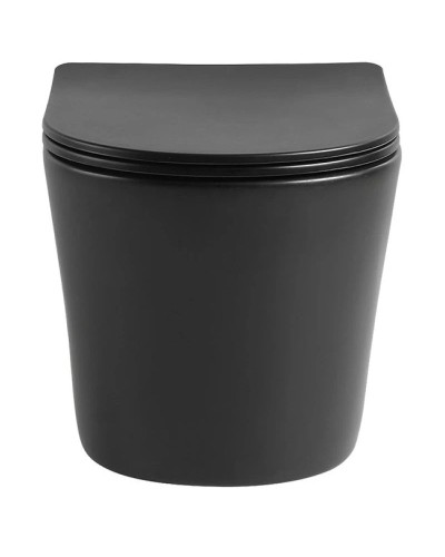 Подвесной безободковый унитаз с сиденьем микролифт Vincea Piatti VT1-11SMB