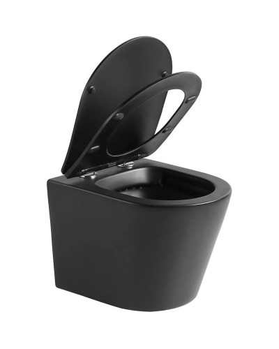 Подвесной безободковый унитаз с сиденьем микролифт Vincea Piatti VT1-11SMB