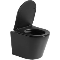 Подвесной безободковый унитаз с сиденьем микролифт Vincea Piatti VT1-11SMB