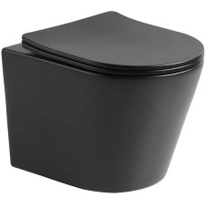 Подвесной безободковый унитаз с сиденьем микролифт Vincea Piatti VT1-11SMB