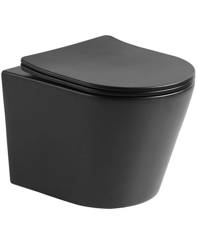 Подвесной безободковый унитаз с сиденьем микролифт Vincea Piatti VT1-11SMB