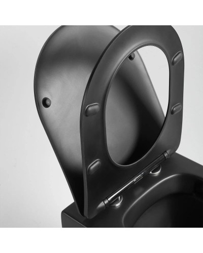 Подвесной безободковый унитаз с сиденьем микролифт Vincea Piatti VT1-11SMB