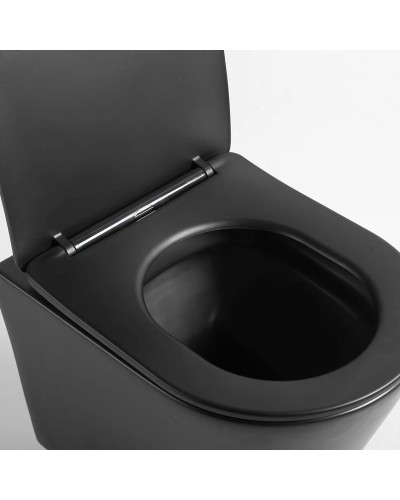 Подвесной безободковый унитаз с сиденьем микролифт Vincea Piatti VT1-11SMB