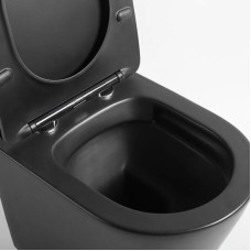 Подвесной безободковый унитаз с сиденьем микролифт Vincea Piatti VT1-11SMB