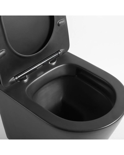 Подвесной безободковый унитаз с сиденьем микролифт Vincea Piatti VT1-11SMB