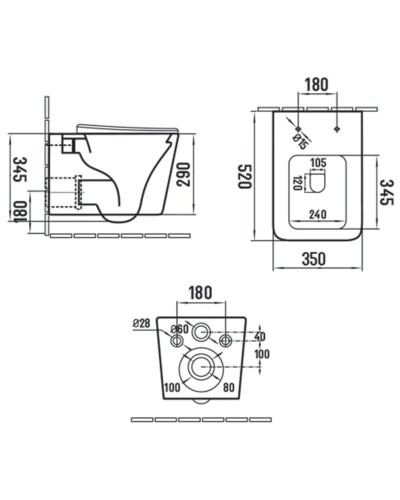 Подвесной безободковый унитаз с сиденьем микролифт Vincea Q-Line VT1-12MC