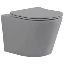 Унитаз подвесной Vincea Piatti VT1-11MG безободковый, с сиденьем микролифт, серый матовый