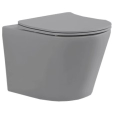 Унитаз подвесной Vincea Piatti VT1-11MG безободковый, с сиденьем микролифт, серый матовый