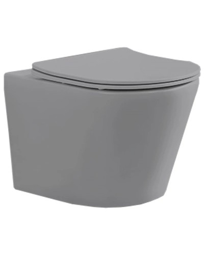 Унитаз подвесной Vincea Piatti VT1-11MG безободковый, с сиденьем микролифт, серый матовый