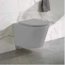 Унитаз подвесной Vincea Piatti VT1-11MG безободковый, с сиденьем микролифт, серый матовый