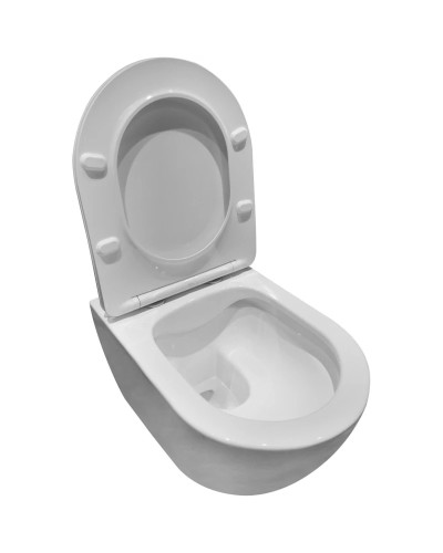 Унитаз подвесной Vincea Esse VT1-211 безободковый, с сиденьем микролифт, белый