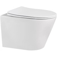 Подвесной безободковый унитаз с сиденьем микролифт Abber Bequem AC1102MW