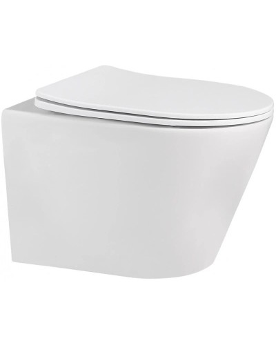 Подвесной безободковый унитаз с сиденьем микролифт Abber Bequem AC1102MW