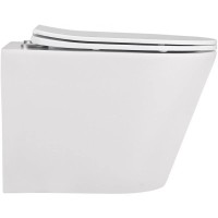 Подвесной безободковый унитаз с сиденьем микролифт Abber Bequem AC1102MW