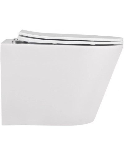 Подвесной безободковый унитаз с сиденьем микролифт Abber Bequem AC1102MW